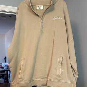 YoungLA Tan Quarter-Zip Pullover xxxl nwot